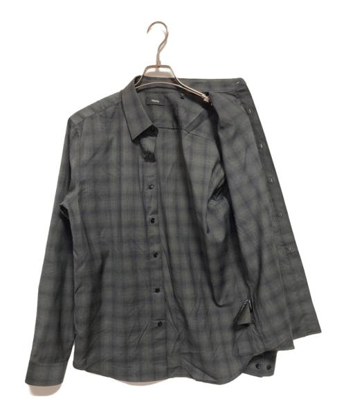 theory（セオリー）theory (セオリー) Wool Shirt Check Irving Shirt グレー サイズ:Sの古着・服飾アイテム