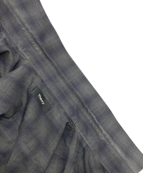 theory（セオリー）theory (セオリー) Wool Shirt Check Irving Shirt グレー サイズ:Sの古着・服飾アイテム