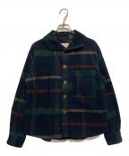 Pal'las Palaceパラスパレス）の古着「タータンチェックコーデュロイシャツ」｜グリーン