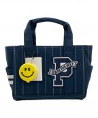 PEARLY GATESパーリーゲイツ）の古着「ピンストライプ柄裏毛カートバッグ」｜ネイビー