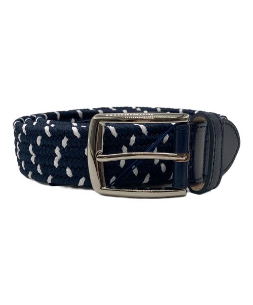 muta MARINE（ムータマリン）muta MARINE (ムータマリン) レザーコンビネーションメッシュベルト ネイビーの古着・服飾アイテム