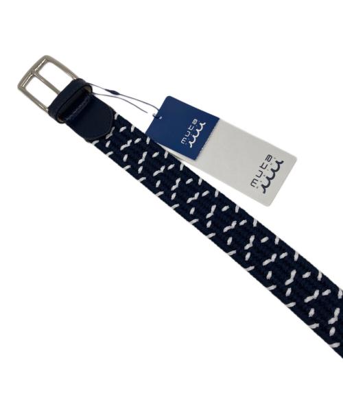 muta MARINE（ムータマリン）muta MARINE (ムータマリン) レザーコンビネーションメッシュベルト ネイビーの古着・服飾アイテム