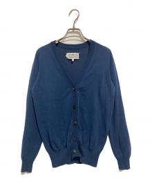 Maison Margiela（メゾンマルジェラ）の古着「エルボーパッチ付ニットカーディガン」｜ブルー