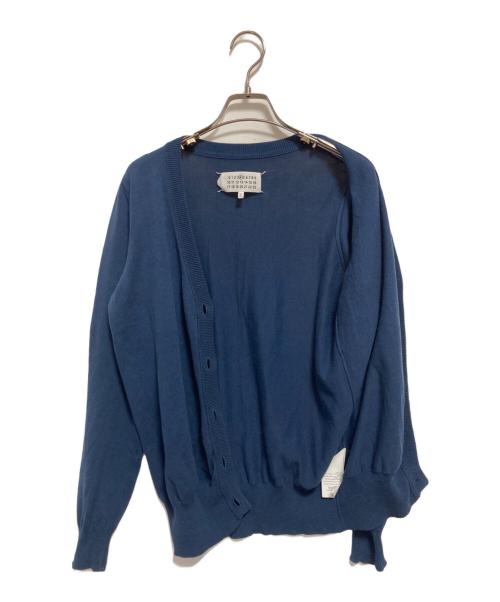 Maison Margiela（メゾンマルジェラ）Maison Margiela (メゾンマルジェラ) エルボーパッチ付ニットカーディガン ブルー サイズ:Sの古着・服飾アイテム