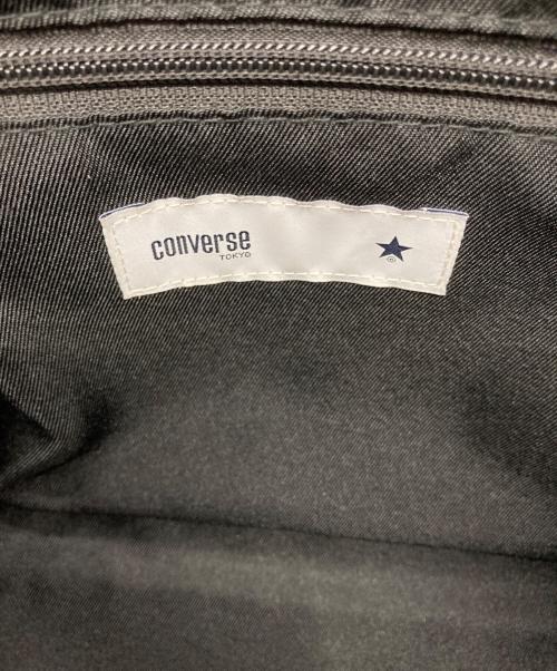 CONVERSE TOKYO（コンバーストウキョウ）CONVERSE TOKYO (コンバーストウキョウ) STRIPE SQUARE TOTEBAG グレー×グリーンの古着・服飾アイテム