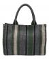 CONVERSE TOKYO (コンバーストウキョウ) STRIPE SQUARE TOTEBAG グレー×グリーン：7000円