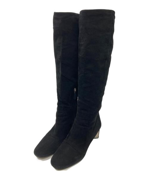 PRADA（プラダ）PRADA (プラダ) スウェードロングブーツ ブラック サイズ:36の古着・服飾アイテム
