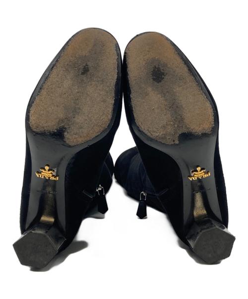 PRADA（プラダ）PRADA (プラダ) スウェードロングブーツ ブラック サイズ:36の古着・服飾アイテム