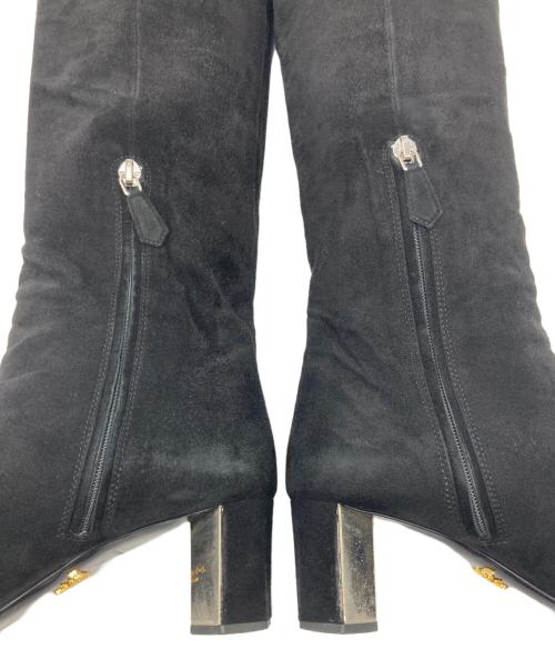 PRADA（プラダ）PRADA (プラダ) スウェードロングブーツ ブラック サイズ:36の古着・服飾アイテム