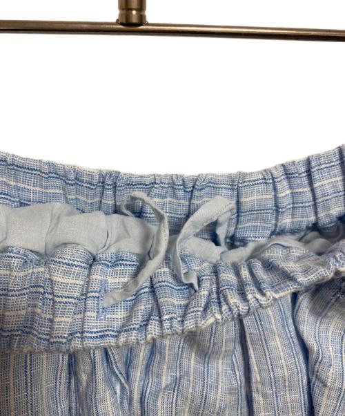 KAGURE（カグレ）KAGURE (カグレ) リネンストライプスカート ブルー サイズ:FREEの古着・服飾アイテム