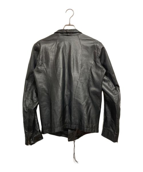 goa（ゴア）goa (ゴア) Deformed Gimmick Leather Double Riders Jacket ブラック サイズ:1の古着・服飾アイテム