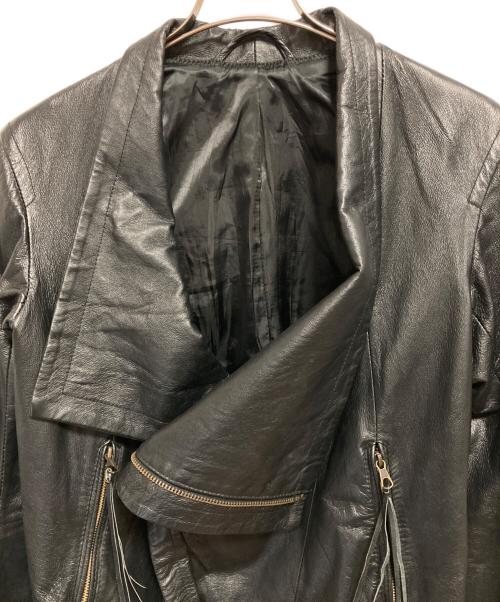 goa（ゴア）goa (ゴア) Deformed Gimmick Leather Double Riders Jacket ブラック サイズ:1の古着・服飾アイテム