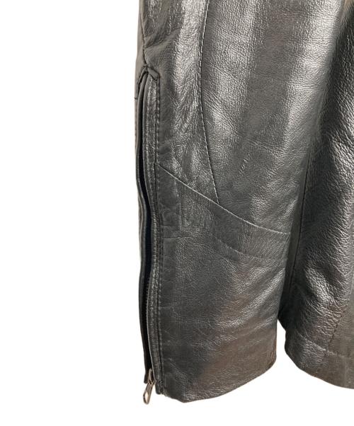 goa（ゴア）goa (ゴア) Deformed Gimmick Leather Double Riders Jacket ブラック サイズ:1の古着・服飾アイテム