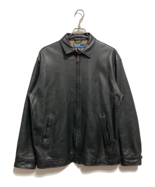 POLO RALPH LAUREN（ポロ・ラルフローレン）POLO RALPH LAUREN (ポロ・ラルフローレン) レザースウィングトップ ブラック サイズ:Mの古着・服飾アイテム