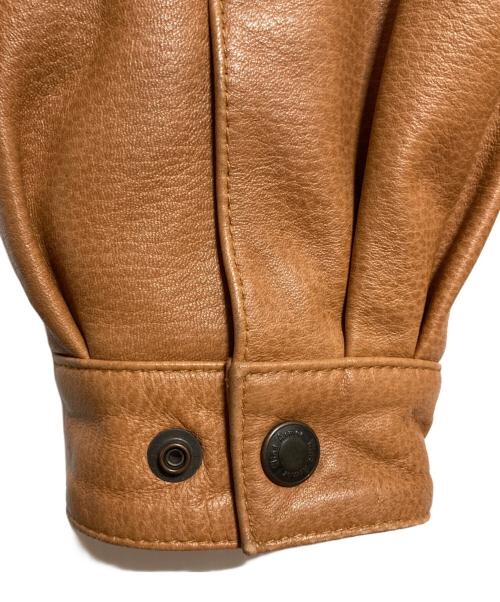 Wind Armor（ウィンドアーマー）Wind Armor (ウィンドアーマー) レザージャケット ベージュ サイズ:Lの古着・服飾アイテム