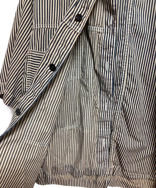 G-STAR RAW（ジースターロゥ）G-STAR RAW (ジースターロゥ) E Double Unisex Shirt ネイビー×ベージュ サイズ:Sの古着・服飾アイテム