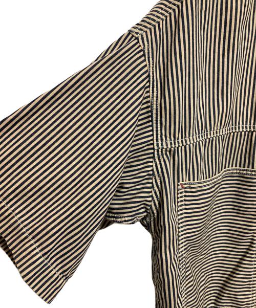 G-STAR RAW（ジースターロゥ）G-STAR RAW (ジースターロゥ) E Double Unisex Shirt ネイビー×ベージュ サイズ:Sの古着・服飾アイテム