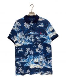 POLO RALPH LAUREN（ポロ・ラルフローレン）の古着「アロハ柄プリントポロシャツ」｜ブルー