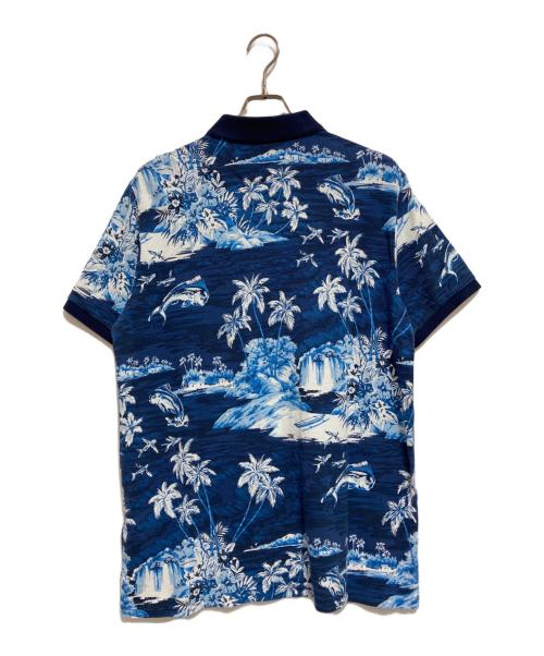 POLO RALPH LAUREN（ポロ・ラルフローレン）POLO RALPH LAUREN (ポロ・ラルフローレン) アロハ柄プリントポロシャツ ブルー サイズ:Lの古着・服飾アイテム