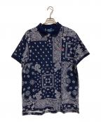 POLO RALPH LAURENポロ・ラルフローレン）の古着「ペイズリー柄プリント ポロシャツ」｜ネイビー