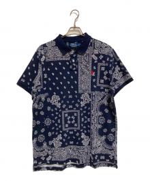POLO RALPH LAUREN（ポロ・ラルフローレン）の古着「ペイズリー柄プリント ポロシャツ」｜ネイビー