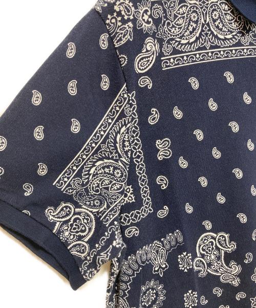 POLO RALPH LAUREN（ポロ・ラルフローレン）POLO RALPH LAUREN (ポロ・ラルフローレン) ペイズリー柄プリント ポロシャツ ネイビー サイズ:XLの古着・服飾アイテム