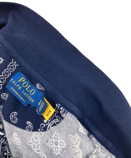 POLO RALPH LAUREN（ポロ・ラルフローレン）POLO RALPH LAUREN (ポロ・ラルフローレン) ペイズリー柄プリント ポロシャツ ネイビー サイズ:XLの古着・服飾アイテム