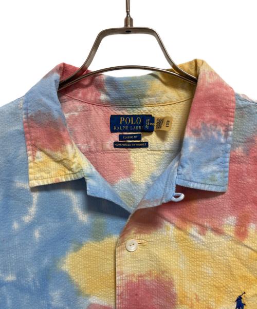 POLO RALPH LAUREN（ポロ・ラルフローレン）POLO RALPH LAUREN (ポロ・ラルフローレン) タイダイオープンカラーシャツ ブルー×イエロー サイズ:XLの古着・服飾アイテム