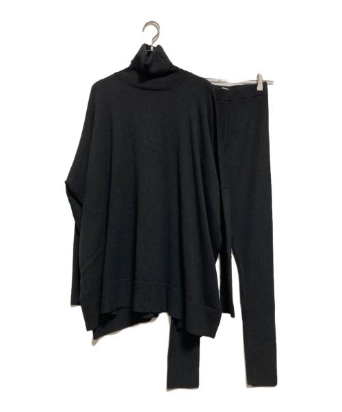 glam lips（グラムリップス）glam lips (グラムリップス) ポンチョライク ニット セットアップ ブラック サイズ:Freeの古着・服飾アイテム