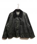 yousedユーズド）の古着「オールレザードライバーズジャケット」｜ブラック