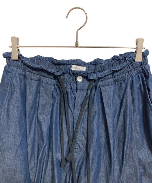 miiThaaii（ミーターイー）miiThaaii (ミーターイー) ワイドデニムイージーパンツ インディゴ サイズ:FREEの古着・服飾アイテム