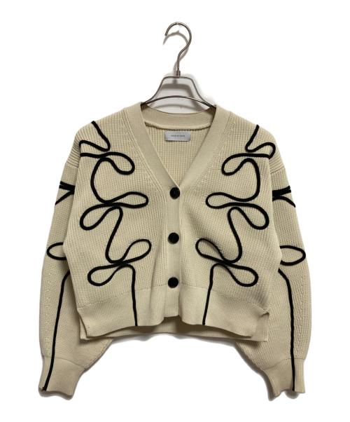 Adam et Rope（アダム エ ロペ）Adam et Rope (アダム エ ロペ) ラインニットカーディガン アイボリー サイズ:FREEの古着・服飾アイテム
