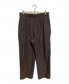 STEVEN ALANスティーブンアラン）の古着「マットクロス インツープリーツ ドレス トラウザーズ」｜ブラウン
