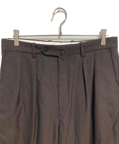 STEVEN ALAN（スティーブンアラン）STEVEN ALAN (スティーブンアラン) マットクロス インツープリーツ ドレス トラウザーズ ブラウン サイズ:XLの古着・服飾アイテム