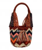 MARNIマルニ）の古着「ニットバッグ スモール」｜オレンジ×ブラウン