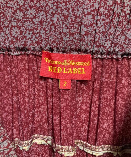 Vivienne Westwood RED LABEL（ヴィヴィアンウエストウッドレッドレーベル）Vivienne Westwood RED LABEL (ヴィヴィアンウエストウッドレッドレーベル) フラワープリントティアードスカート レッド サイズ:2の古着・服飾アイテム