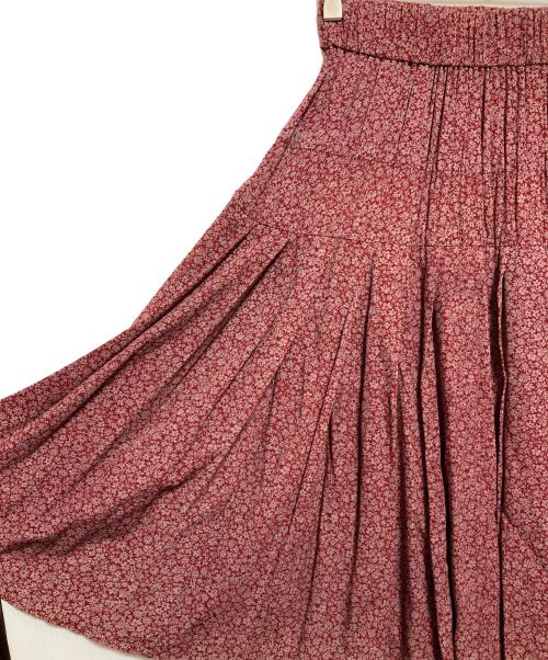 Vivienne Westwood RED LABEL（ヴィヴィアンウエストウッドレッドレーベル）Vivienne Westwood RED LABEL (ヴィヴィアンウエストウッドレッドレーベル) フラワープリントティアードスカート レッド サイズ:2の古着・服飾アイテム