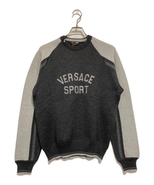 VERSACE Sport（ヴェルサーチ スポーツ）VERSACE sport (ヴェルサーチ スポーツ) ロゴニット グレー サイズ:Lの古着・服飾アイテム