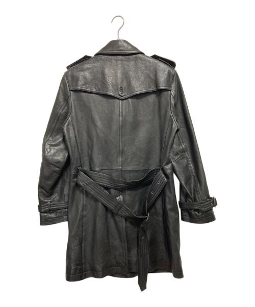 BURBERRY BLACK LABEL（バーバリーブラックレーベル）BURBERRY BLACK LABEL (バーバリーブラックレーベル) ラムレザートレンチコート ブラック サイズ:Lの古着・服飾アイテム