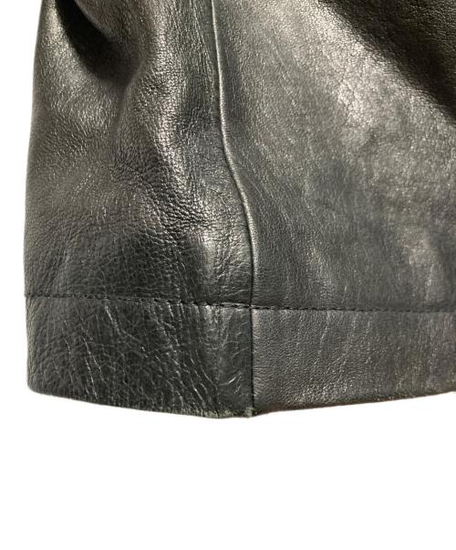 BURBERRY BLACK LABEL（バーバリーブラックレーベル）BURBERRY BLACK LABEL (バーバリーブラックレーベル) ラムレザートレンチコート ブラック サイズ:Lの古着・服飾アイテム