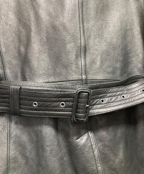 BURBERRY BLACK LABEL（バーバリーブラックレーベル）BURBERRY BLACK LABEL (バーバリーブラックレーベル) ラムレザートレンチコート ブラック サイズ:Lの古着・服飾アイテム