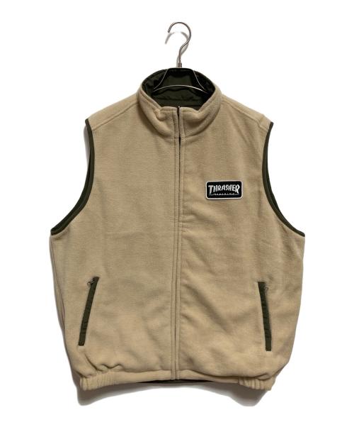 THRASHER（スラッシャー）THRASHER (スラッシャー) リバーシブルベスト オリーブ サイズ:L 未使用品の古着・服飾アイテム