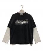 Cabaret Povalキャバレーポバール）の古着「切替カットソー」｜ブラック