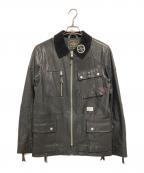 WTAPSダブルタップス）の古着「コーデュロイ襟切替レザージャケット」｜ブラック