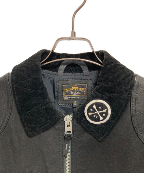 WTAPS（ダブルタップス）WTAPS (ダブルタップス) コーデュロイ襟切替レザージャケット ブラック サイズ:Mの古着・服飾アイテム
