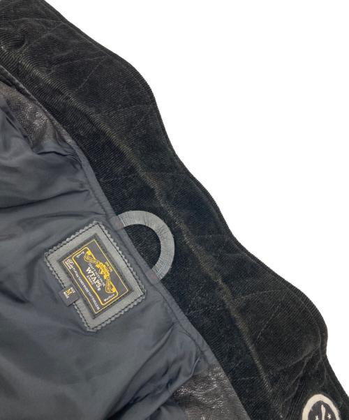 WTAPS（ダブルタップス）WTAPS (ダブルタップス) コーデュロイ襟切替レザージャケット ブラック サイズ:Mの古着・服飾アイテム