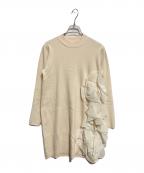 CELFORDセルフォード）の古着「ラッフルデザインドッキングニットワンピ」｜ベージュ