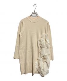 CELFORD（セルフォード）の古着「ラッフルデザインドッキングニットワンピ」｜ベージュ
