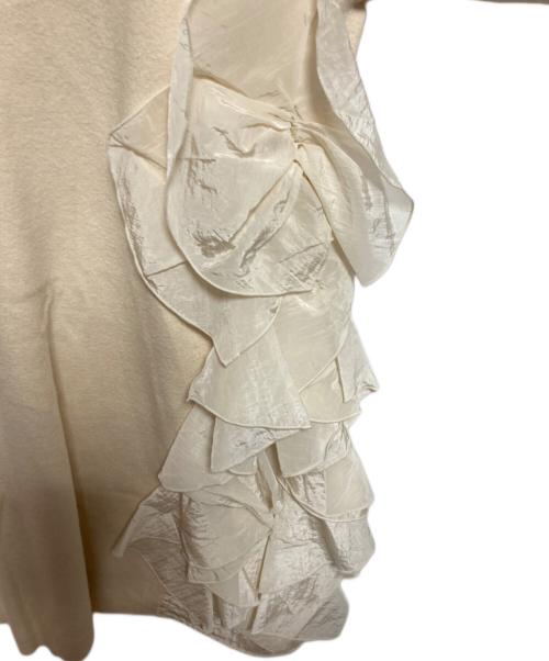 CELFORD（セルフォード）CELFORD (セルフォード) ラッフルデザインドッキングニットワンピ ベージュ サイズ:38の古着・服飾アイテム