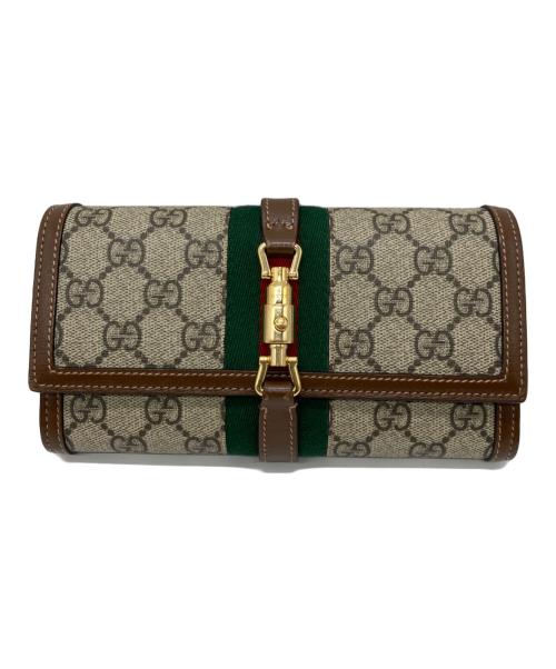 GUCCI（グッチ）GUCCI (グッチ) GGスプリーム ジャッキー1961 チェーンウォレット ベージュの古着・服飾アイテム